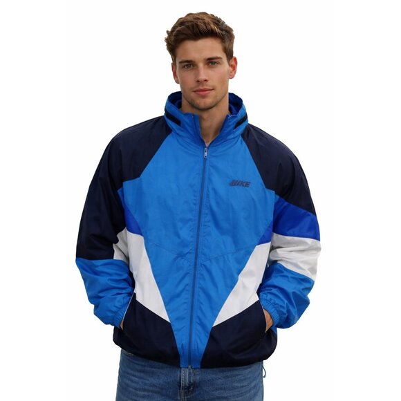 Nike Other - Vintage Nike Windbreaker Jacket Blue Colorblock 90s Retro Mens XL Lightweight